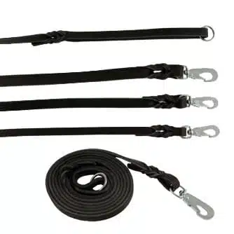 Koppel Svart Läder med Limexhake