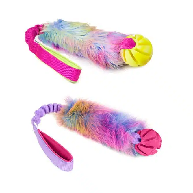 Kampleksak med Fuskpäls Expanderband och Boll Medium